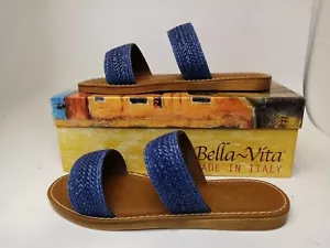 Bella-Vita Women's IMO Italy Slide Sandals Shoes,Navy Woven,6.5 2W US NEW IN BOX - Picture 1 of 5