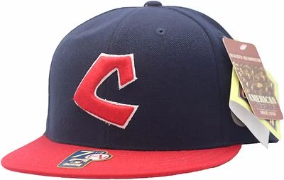 Cleveland Indians Fitted Hat Flat Bill 1975 Cooperstown Collection 11454  - Image 1 of 4