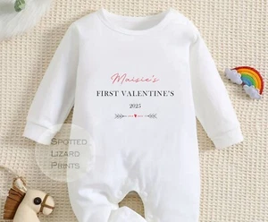 Personalizado Mi Primer San Valentín Pijama Bebé Conjunto Primer San Valentín Bebé Crecer - Imagen 1 de 20