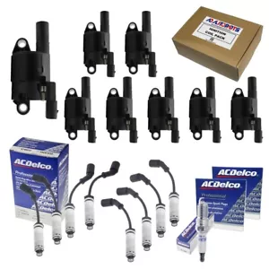 Set of 8: ADP Ign Coils + OEM 41-962 Dbl Plat Sprk Plg +OEM 9748UU SPWires + HS - Picture 1 of 9