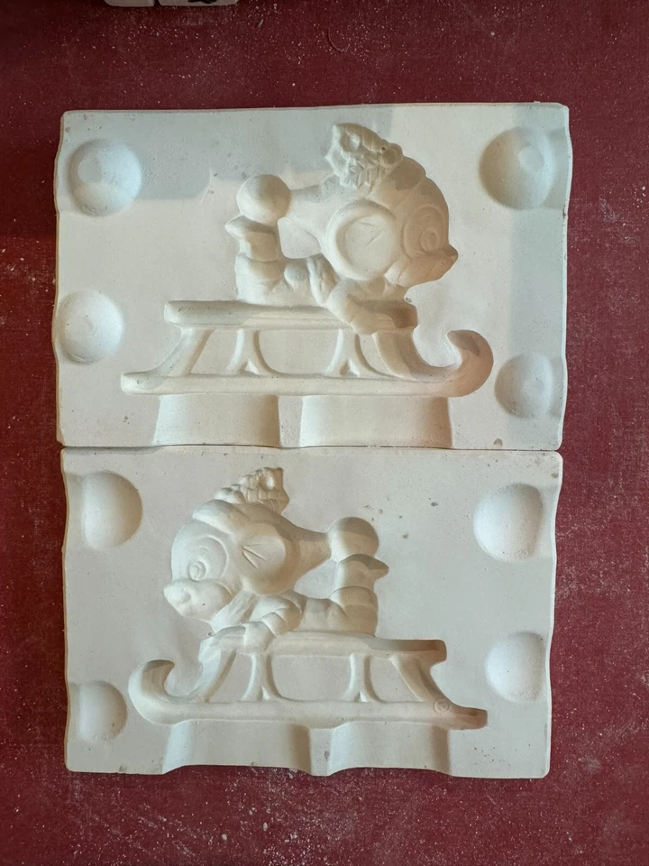 Molde de cerámica adorno de Navidad para montar en trineo de ratón-Alberta #A280 Foto 1 de 1