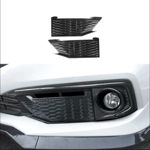 NEW For Honda Civic 2019-2020 Carbon fiber style Front fog lights panel trim - Picture 1 of 8