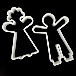 Cookie Cutters Plastic Gingerbread Man Angel 2 Pack White Christmas Holiday - Picture 1 of 6