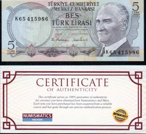 Türkei 10 Lira 1970 (1976) P-185 UNC Uncertified USA Verkäufer COA - Bild 1 von 2