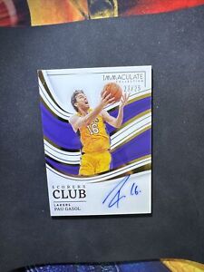 2023 Immaculate Basketball Scores Club Paul Gasol Auto Lakers On Card /25
