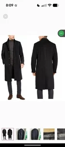 Andrew Fezza 38 S Schwarz Kaschmir Longline Full Length Trenchcoat Herren Excelle - Bild 1 von 8