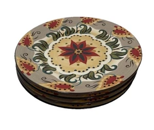 Tabletops Gallery Odessa Handcrafted Set of 4 Plates Salad Paisley Floral - Picture 1 of 5