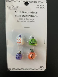 ASHLAND HALLOWEEN MINIATURES JACK-O-LANTERNS ~ SET OF 4 NEW IN PKG 2025 PUMPKINS - Picture 1 of 2