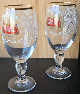 STELLA ARTOIS, ANNO 1266 BELGIEN. KOMMERZGLAS SET. SCHÖNER GOLD VERGOLDETER RAND - Bild 1 von 12