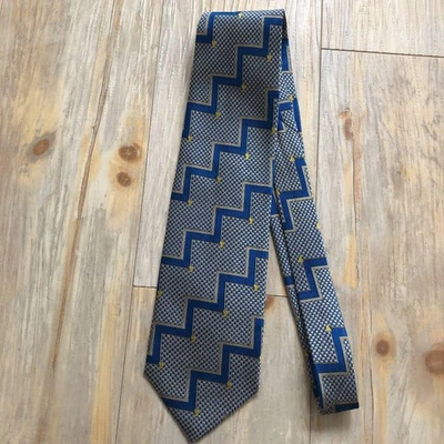 GIANNI VERSACE Corbata Rara Azul, Pata de Gallo Patrón Seda de Japón M4215 Foto 1 de 4