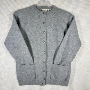Isabelle lambswool Cardigan Jacket Will Fit M UK 10 Ladies Grey Vintage woolmark - Picture 1 of 13
