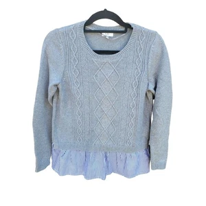 Crown & Ivy Pullover Sweater PS Womens Long Sleeve Grey Crew Neck Casual Winter - Imagen 1 de 4