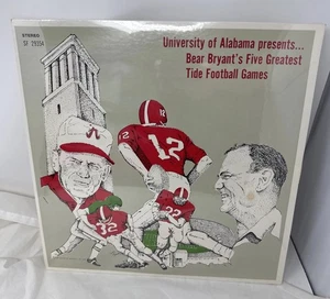 University Alabama Crimson Tide Bear Bryant’s Five Greatest Vinyl Record -Sealed - Picture 1 of 10