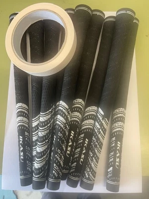 JLGOLF Neu 9er Set schwarz weiß melierte Textur Herren Standard Golf Griffe Band