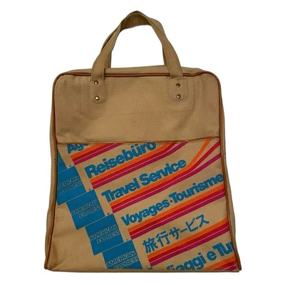 Bolso de Mano American Express Vintage Años 70 Era Azafata Turista Bolso Cremallera Metal Foto 1 de 4