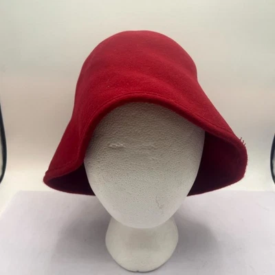 Vintage Hat Co. Red Felt Cloche/Bucket Hat Women's 100% Wool USA Made WPL 5923 - Image 1 of 4