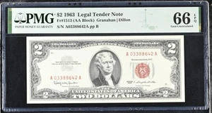 1963 $2 Legal Tender Note Fr-1513 PMG66 Gem EPQ - Picture 1 of 2