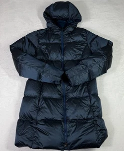 Eddie Bauer Luna Peak Parka Puffer 550 Down Hood Jacket Coat Womens Medium Teal - Picture 1 of 7