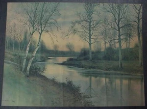 GEORGE HOWELL GAY Birch Trees Reflection Water - Picture 1 of 24