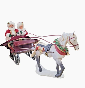Possible Dreams Clothtique Sleigh Ride Together Figurine Set Santa & Mrs Claus - Picture 1 of 18