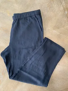 J Jill Pull On pants Navy Blue Elastic Waist 36” Inseam 26” Large Cargo Pockets - Picture 1 of 8