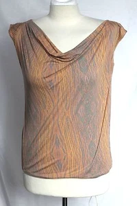 Derek Lam - S - NWOT - Orange & Gray Abstract Watercolor Sleeveless Knit Top - Picture 1 of 4