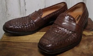 Stemar Brown Woven Leather Loafers Size 9 Made in Italy - Picture 1 of 11