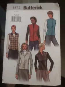 Butterick 3572 Misses Princess Seamed Vest & Jacket Pattern Sz 20-24 Uncut - Picture 1 of 2