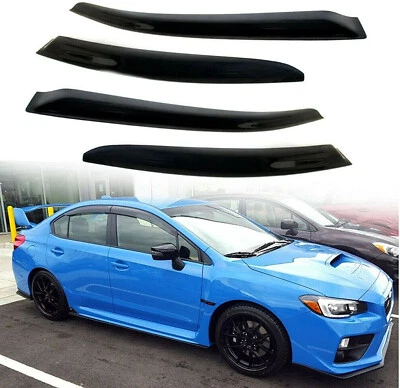 Para Subaru WRX STI 2015-2021 4 piezas Ventana de humo Sol Lluvia Viseras Defectores de viento Foto 1 de 4