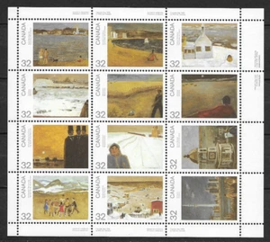 Canada — Full Pane of 12 — Provincial Landscapes by Jean Paul Lemieux #1027a MNH - Picture 1 of 1