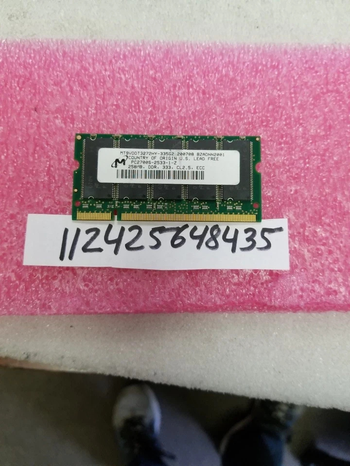 256MB  DDR1 DDR PC PC2700E DDR-333 2700E 333 200PIN ECC UNBUFFERED LOW DENSITY  - Image 1 of 1