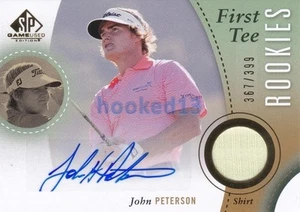 2013 SP Game Used PGA Golf John Peterson GU Shirt and Auto First Tee RC #367/399 - Imagen 1 de 2