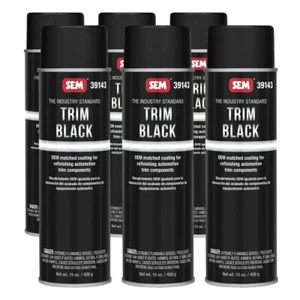 SEM 39143 Trim Paint Fast Dry Flat Black Aerosol 15.5 oz 39143 - Pack of 6 - Picture 1 of 1