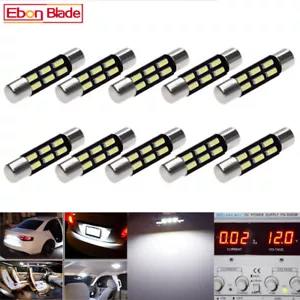 10PCS 28mm T6.3 4014SMD 6 LED White Sun Visor Vanity Mirror Light Bulbs 12V DC - Picture 1 of 7