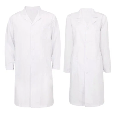 Womens/Mens Long Sleeve Scrubs Lab Coat Medical Nurse Doctor Uniform Coat Jacket - Image 1 of 4