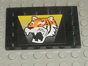 Lego schwarze Fliese 4x6 mit Tiger Aufkleber Ref 6180pb006 / Set 6616 Rocket Dragster - Bild 1 von 1