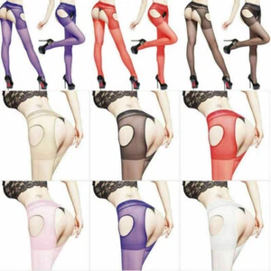 Calze a rete LYCRA calze sexy straps aperte calze di nylon pantyhouse S-M - Foto 1 di 11