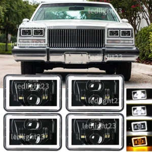 4pcs 4x6" LED Headlights H4 Fit Buick Riviera 1975 1976 1977 1978 1979 1980-1985 - Picture 1 of 13