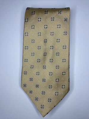 Wembley Tie / Yellow Beige Geometric / 100% Silk / L-57in & W-3.875in - Image 1 of 4