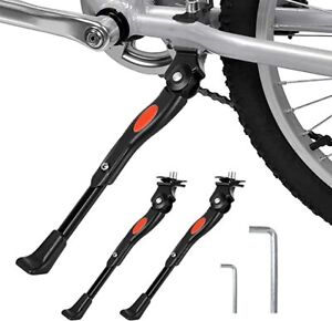 Bike Kickstand Black Pack of 3 with 4cm & 8cm Hexagon Wrench, for 16" - 22" Bike