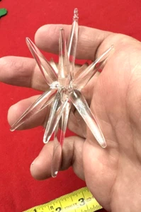 3D Hand Blown Clear Glass Christmas Ornament - Picture 1 of 6