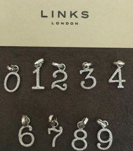 Links of London Serling Silber & Diamant Geburtstag Nummer Charms UVP £85 - Bild 1 von 5