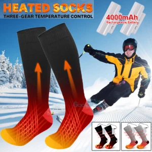 1 Pair Electric Heated Socks For Men Women Rechargeable Washable Skiing Hunting - Picture 1 of 56