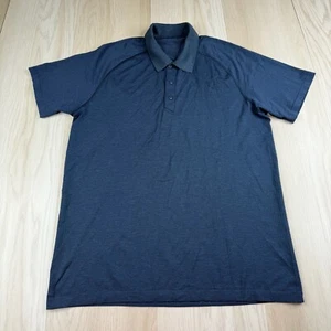 Lululemon Mens Navy Blue Stretch Metal Vent Tech Performance Polo Shirt Size M - Picture 1 of 11