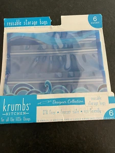 Krumbs Kitchen® Designer 6 un. bolsas de almacenamiento de alimentos reutilizables nuevas con etiquetas - Imagen 1 de 2