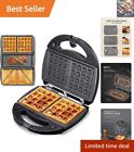 3 in 1 Sandwich Toaster - Waffle Maker, Panini Grill - Non-Stick Plates, LED ...