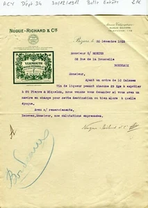Dépt 34 - Béziers - Belle Entête d'une Distillerie de Vermouth du 30/12/1912 - Picture 1 of 1