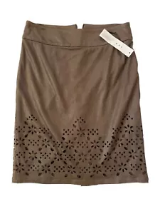 NWT Tribal Skirt brown Size 2  Floral Laser cut fitted Women - Picture 1 of 6