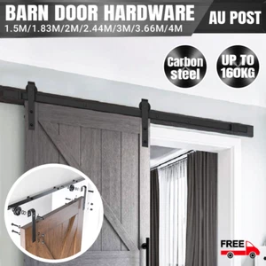 Sliding Barn Door Hardware Kit 1.5/1.83/2/2.44/3/3.66/4M Antique Track Roller - Picture 1 of 21