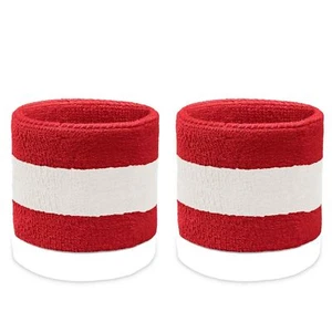 COUVER 2-Piece Cotton Terry Wrist Sweatbands Athletic Tennis Sports Wristband - Picture 1 of 35